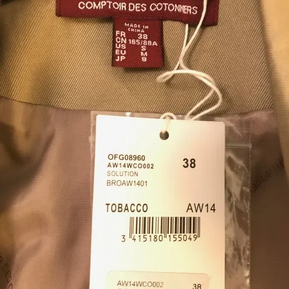NEW Comptoir Des Cotonniers trenchcoat. NWT. Size FR 38 / US 4/6 Small - Picture 7 of 11